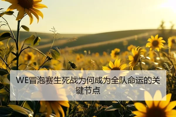 WE冒泡赛生死战为何成为全队命运的关键节点 - kaiyun